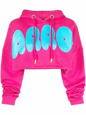 BARROW logo-print cropped hoodie - Pink
