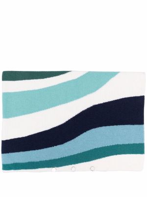 AMI AMALIA striped colour-block blanket - Blue