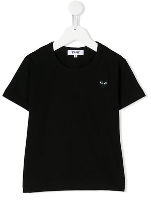 Comme Des Garçons Play Kids chest logo patch T-shirt - Black