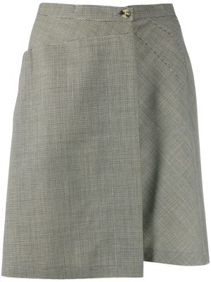 Alaïa Pre-Owned 1980s houndstooth wrap skirt - Grey