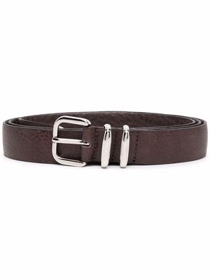 Eleventy buckle-fastening leather belt - Brown