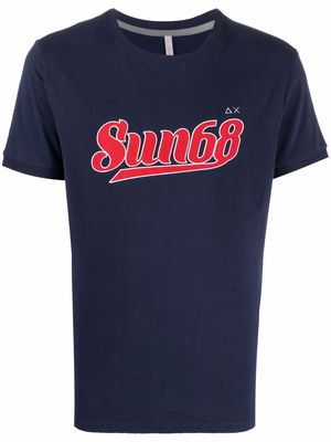 Sun 68 logo-print cotton T-Shirt - Blue