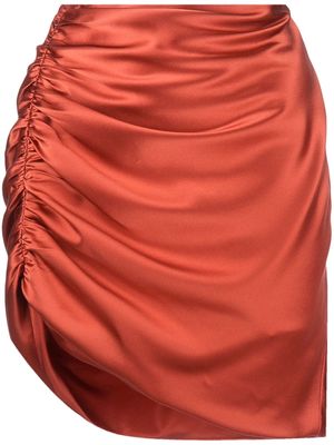 Michelle Mason draped satin miniskirt - Orange