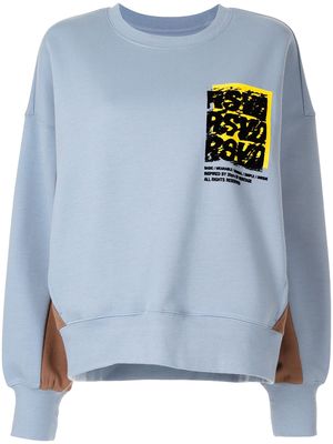 izzue logo print sweatshirt - Blue