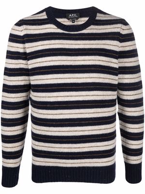 A.P.C. striped wool jumper - Neutrals