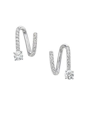Anita Ko 18kt white gold diamond spiral earrings - Silver