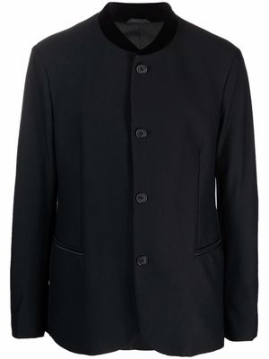 Giorgio Armani contrast-trim single-breasted blazer - Black