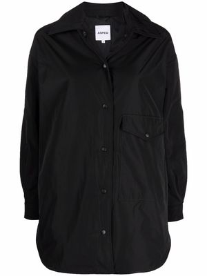 ASPESI press-stud fastening shirt coat - Black