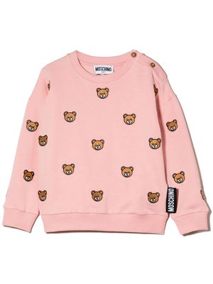 Moschino Kids Teddy Bear cotton sweatshirt - Pink