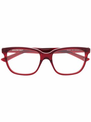 Balenciaga Eyewear transparent square-frame eyeglasses - Red