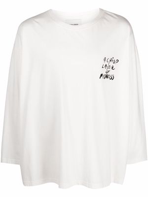 HENRIK VIBSKOV slogan-print organic cotton T-shirt - White