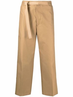 Costumein belted wide-leg cropped trousers - Neutrals