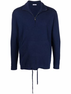 Malo zip-placket pullover - Blue