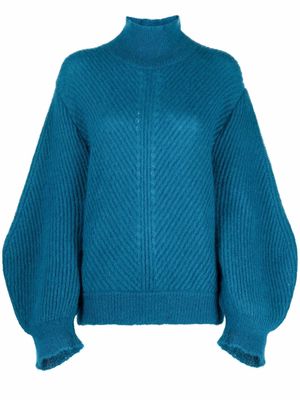Alberta Ferretti bishop-sleeved knitted jumper - Blue
