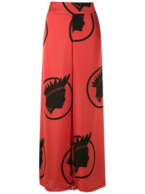 Amir Slama silk Índio wide leg trousers - Red
