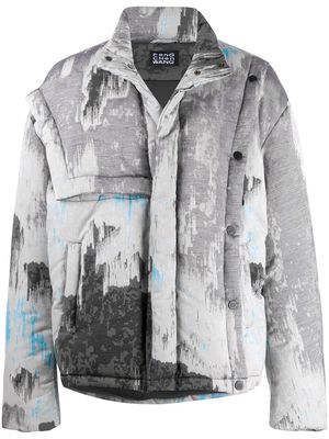 Feng Chen Wang abstract print padded jacket - Grey