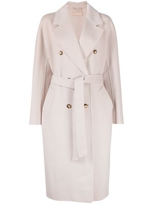 12 STOREEZ belted double-breasted coat - Neutrals