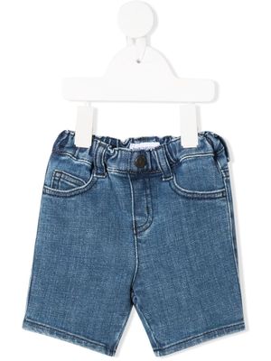Emporio Armani Kids elasticated-waist denim shorts - Blue