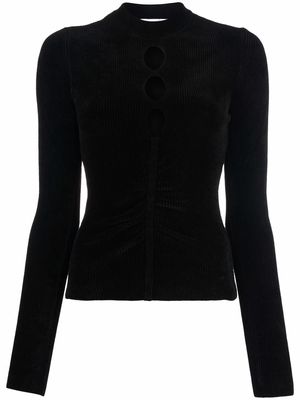MSGM cut-out detail knitted top - Black