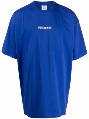 VETEMENTS logo-print cotton T-shirt - Blue