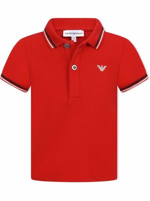 Emporio Armani Kids eagle logo polo shirt - Red