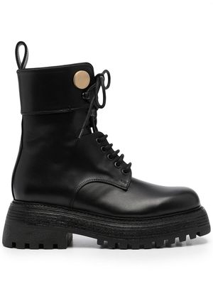 Ports 1961 lace-up leather cargo boots - Black