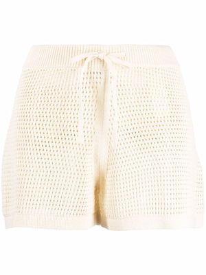 Nanushka crochet tie-fastening shorts - Neutrals