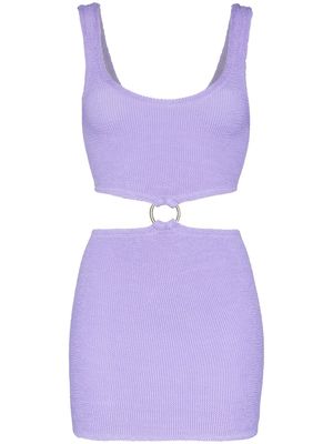 Hunza G Pretty Woman cut-out minidress - Purple