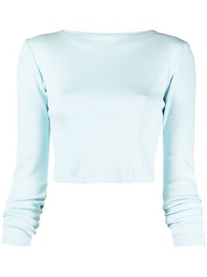 Styland cropped long-sleeve top - Blue