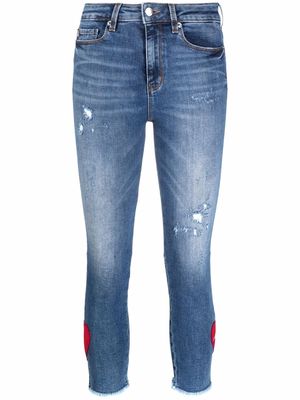 Love Moschino heart patch jeans - Blue