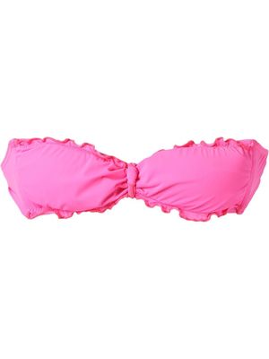 Amir Slama ruffled trim bandeau bikini top - Pink