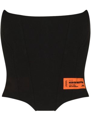 Heron Preston logo-patch corset top - Black