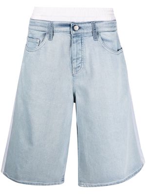 Koché double-waist denim shorts - Blue
