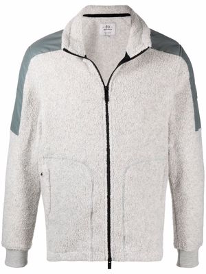 Woolrich contrast-panel zip-up cardigan - White