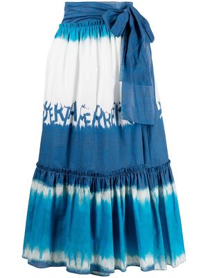Alberta Ferretti tie-dye midi skirt - Blue