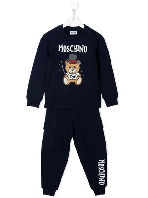 Moschino Kids Teddy Bear-print tracksuit set - Blue