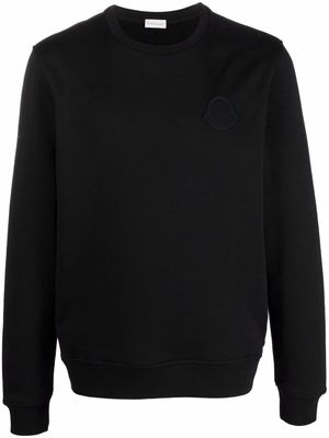 Moncler logo-patch cotton sweatshirt - Black