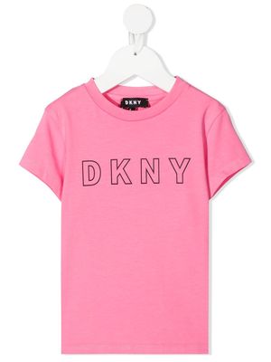Dkny Kids logo-print cotton T-shirt - Pink