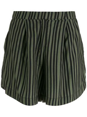 Osklen pinstripe loose shorts - Green