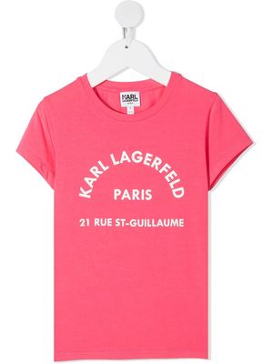 Karl Lagerfeld Kids Rsg Address logo print T-shirt - Pink