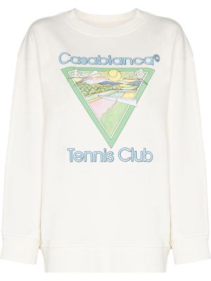 Casablanca Tennis Club crew neck sweatshirt - White