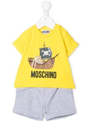 Moschino Kids bear pirate short set - Yellow