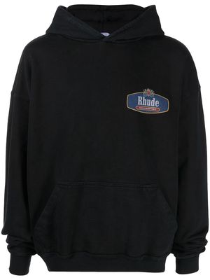 Rhude logo-print pullover hoodie - Black