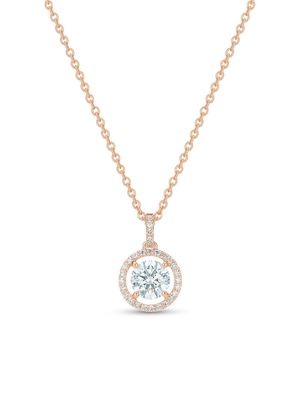 De Beers Jewellers 18kt rose gold Aura round brilliant diamond pendant necklace