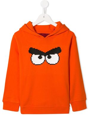 Mostly Heard Rarely Seen 8-Bit Angry Bird print hoodie - Orange
