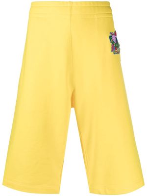 Moschino embroidered logo patch shorts - Yellow