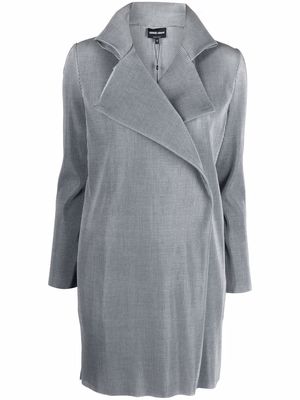 Giorgio Armani ribbed roll-neck knit coat - Green