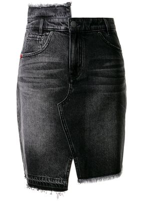 PortsPURE asymmetric mini denim skirt - Black