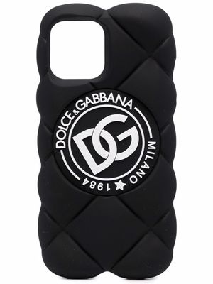 Dolce & Gabbana DG-logo quilted iPhone 12 Pro Max cover - Black