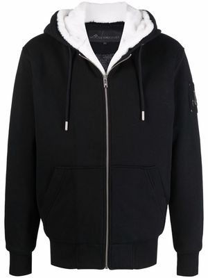 Moose Knuckles logo-plaque zip-up hoodie - Black